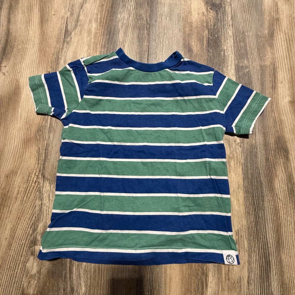 Free Planet T-Shirt Blue Green Striped Skatecore
